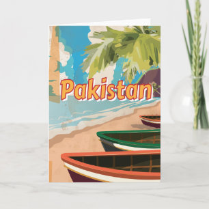 Cartes Pour Fêtes Annuelles Affiche de vacances vintage du Pakistan