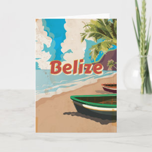 Cartes Pour Fêtes Annuelles Affiche de voyage Belize Vintage