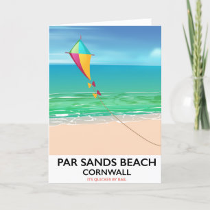 Cartes Pour Fêtes Annuelles Affiche de voyage de plage des Cornouailles de