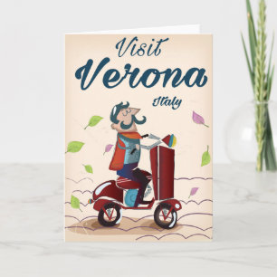 Cartes Pour Fêtes Annuelles Affiche de voyage de scooter italien Vérone
