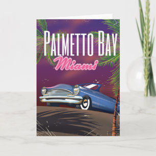 Cartes Pour Fêtes Annuelles Affiche de voyage des années 80 Palmetto Bay Flori