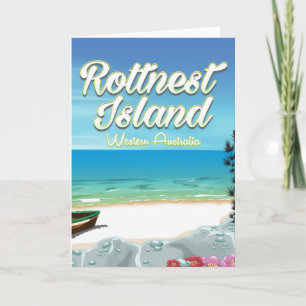 Cartes Pour Fêtes Annuelles Affiche de voyage océanique de Rottnest Island Aus