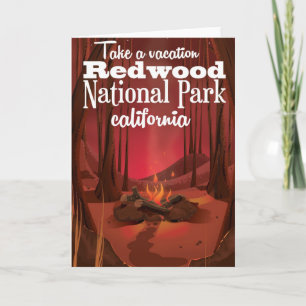 Cartes Pour Fêtes Annuelles Affiche de voyage Parc national de Redwood, Califo