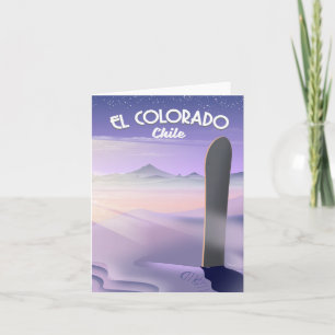 Cartes Pour Fêtes Annuelles Affiche de voyage pour le snowboard à El Colorado