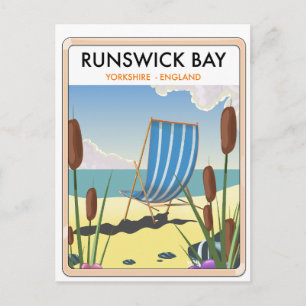 Cartes Pour Fêtes Annuelles Affiche de voyage Runswick Bay Yorkshire