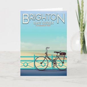 Cartes Pour Fêtes Annuelles Affiche de voyage vintage de Brighton, East Sussex