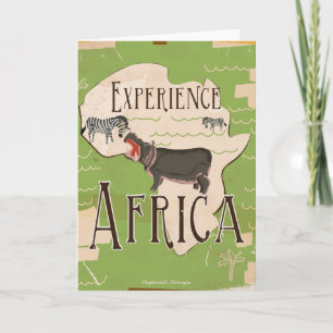 Cartes Pour Fêtes Annuelles Affiche de voyage vintage Expérience Afrique