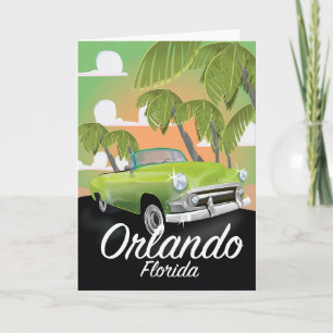 Cartes Pour Fêtes Annuelles Affiche de voyage vintage Orlando Floride