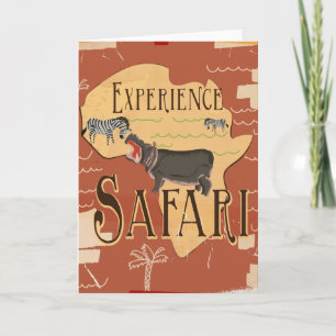 Cartes Pour Fêtes Annuelles Affiche de voyage vintage Safari africain