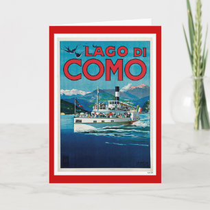 Cartes Pour Fêtes Annuelles Affiche italienne vintage de voyage de "Lago di