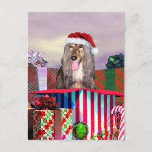 Cartes Pour Fêtes Annuelles Afghanistan Hound Noël Surprise