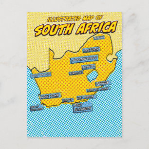 Cartes Pour Fêtes Annuelles Afrique du Sud illustrée par l'art Pop