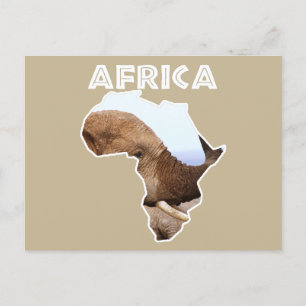 Cartes Pour Fêtes Annuelles Afrique Faune Continent Odeurs d'éléphants