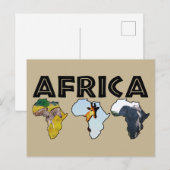 Cartes Pour Fêtes Annuelles Afrique Faune Continent Trio (Devant / Derrière)