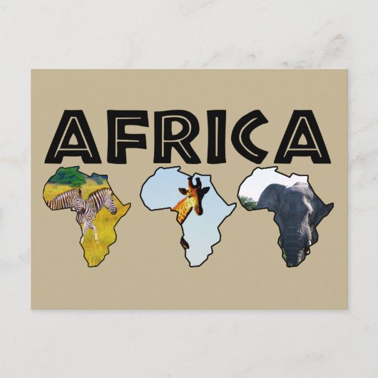 Cartes Pour Fêtes Annuelles Afrique Faune Continent Trio (Devant)