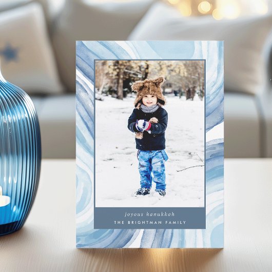 Cartes Pour Fêtes Annuelles Agate glacée | Hanoukka Photo