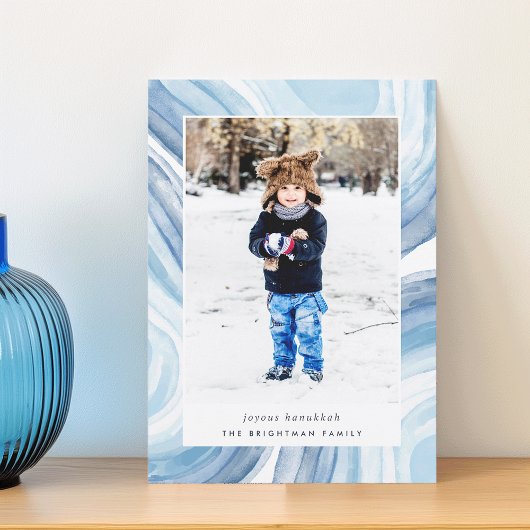 Cartes Pour Fêtes Annuelles Agate glacée | Hanoukka Photo