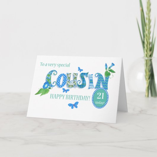 Cartes Pour Fêtes Annuelles Age personnalisé Anniversaire de Cousin avec la ca (Devant)