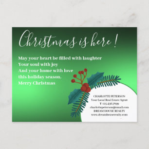 Cartes Pour Fêtes Annuelles Agence Immobilière Feuilles de Houx de Noël