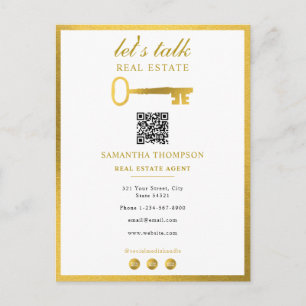 Cartes Pour Fêtes Annuelles Agent Immobilier Realtor Clé Dorée Promotionnelle