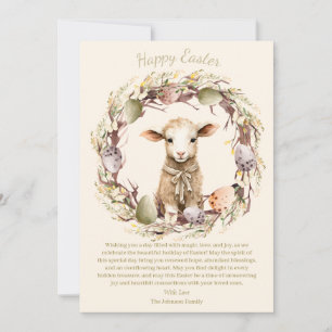 Cartes Pour Fêtes Annuelles Agneau de Pâques personnalisé à l'aquarelle