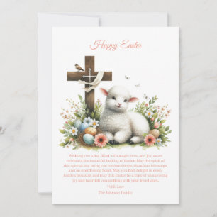 Cartes Pour Fêtes Annuelles Agneau de Pâques personnalisé à l'aquarelle