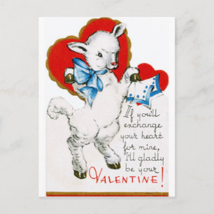 Cartes Pour Fêtes Annuelles Agneau vintage Valentine