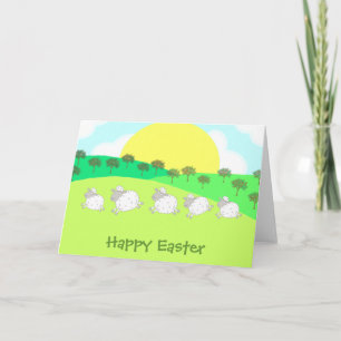 Cartes Pour Fêtes Annuelles Agneaux de ressort