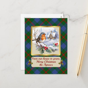 Cartes Pour Fêtes Annuelles Agnew Crest & Tartan avec Robin Personnalisé