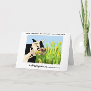 Cartes Pour Fêtes Annuelles Agrazing Maize (Cartes Cadeaux De Vache Drôle Tee 