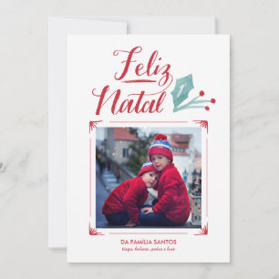 Cartes Pour Fêtes Annuelles Aguarela & Caligrafia   Feliz Natal