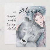 Cartes Pour Fêtes Annuelles AHIMSA Compassion Paix Noël (Devant / Derrière)