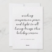 Cartes Pour Fêtes Annuelles AHIMSA Compassion Paix Noël (Dos)