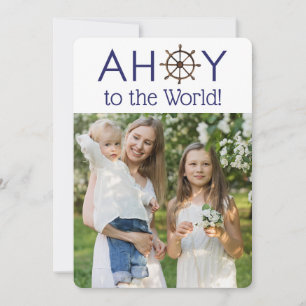 Cartes Pour Fêtes Annuelles Ahoy Joy au monde Photo nautique de Noël