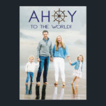 Cartes Pour Fêtes Annuelles Ahoy Joy to the World Christmas Beach Photo<br><div class="desc">Ce carte photo est parfait pour tous ceux qui vivent dans un climat chaud ou dans une ville de plage pendant la saison des vacances. Le texte est un jeu sur "Joy to the World". Ajoutez une salutation spéciale sur le dos!</div>