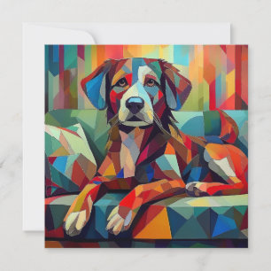 Cartes Pour Fêtes Annuelles AI Cubism Chien