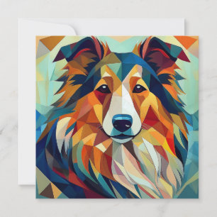 Cartes Pour Fêtes Annuelles AI Cubism Chien