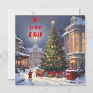 Cartes Pour Fêtes Annuelles AI Téléchargeable Joy to the World Christmas Card