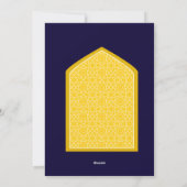 Cartes Pour Fêtes Annuelles Aïd Moubarak Nom personnalisé Élégant Moderne Bleu (Dos)