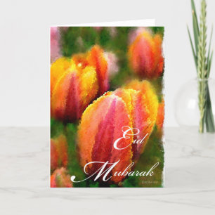 Cartes Pour Fêtes Annuelles Aïd Moubarak-Tulipes