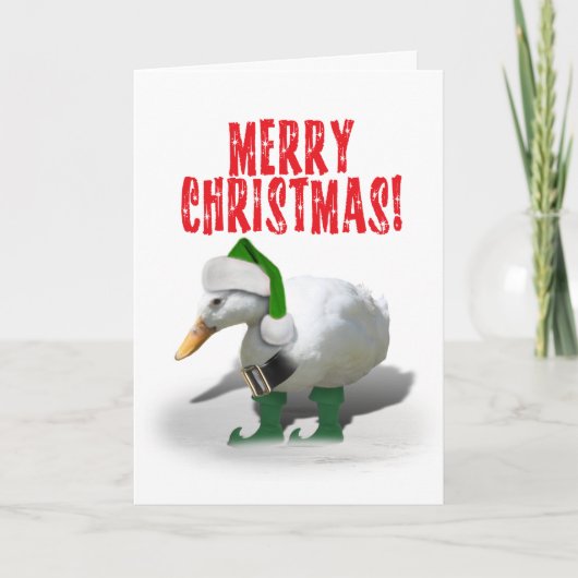 Cartes Pour Fêtes Annuelles Aide de Noël Duck Elf (Devant)