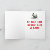 Cartes Pour Fêtes Annuelles Aide de Noël Duck Elf (Intérieur)