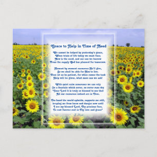 Cartes Pour Fêtes Annuelles "Aide en temps de besoin" poème chrétien