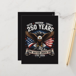 Cartes Pour Fêtes Annuelles Aigle 250 Ans Une Nation Sous Dieu