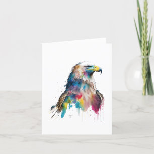 Cartes Pour Fêtes Annuelles Aigle Américain Un Oiseau En Aquarelle Et Stylo