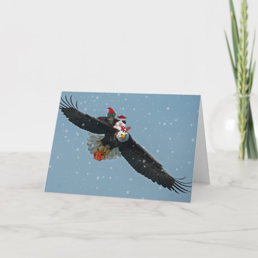 Cartes Pour Fêtes Annuelles Aigle de Noël avec Asio et Otis (Devant)
