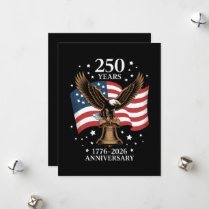 Cartes Pour Fêtes Annuelles Aigle et Drapeau 250 Ans d'Amérique 1776-2026