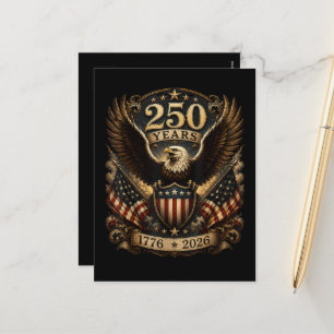 Cartes Pour Fêtes Annuelles Aigle patriotique américain 1776 2026 250e 4 juill