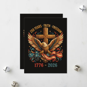 Cartes Pour Fêtes Annuelles Aigle patriotique de 250 ans de foi et de liberté