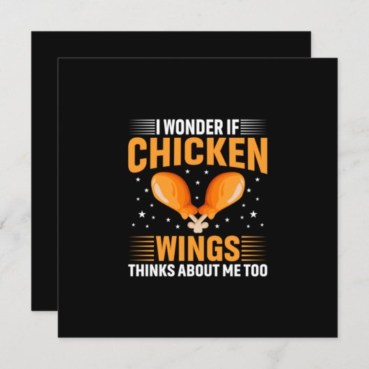 Cartes Pour Fêtes Annuelles Aile de poulet (Devant / Derrière)